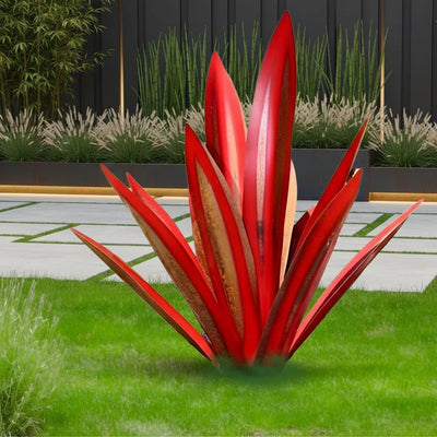 Garden Sculpture Weatherproof Metal 3D Leaf Design
