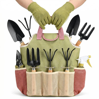 Garden Tool Kit 10-Piece Rust-Resistant Steel Ergonomic Handles