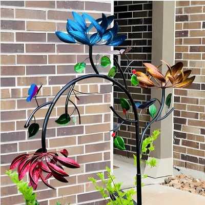 Garden Wind Spinner Colorful Rotating Fade-Resistant