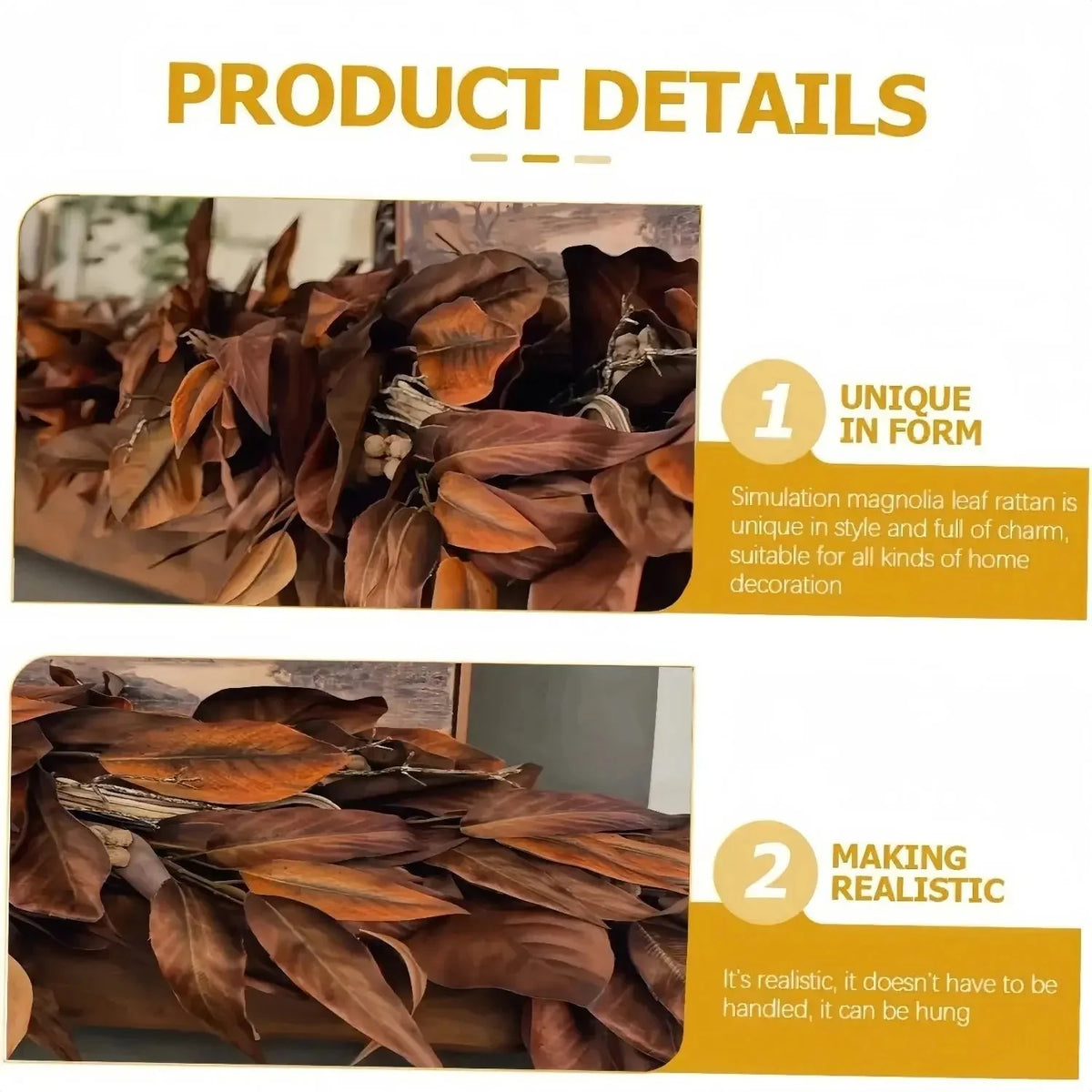 Garland Lifelike Leaves Weatherproof 72 Inch