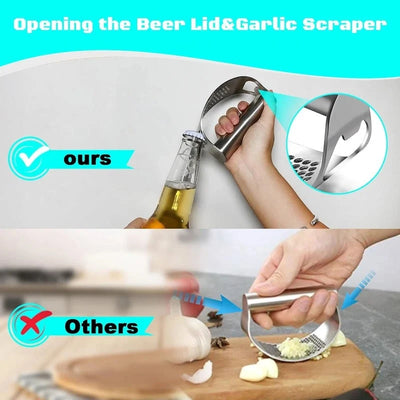 Garlic Press Curved Rocker Dishwasher-Safe Built-In Bottle Opener
