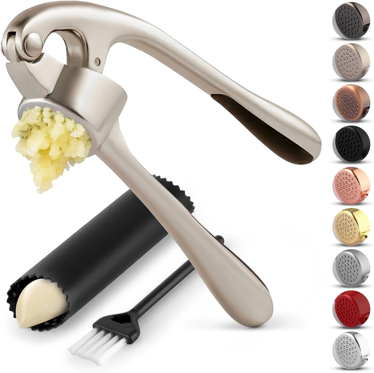 Garlic Press Peel-Free One-Handed Dishwasher-Safe