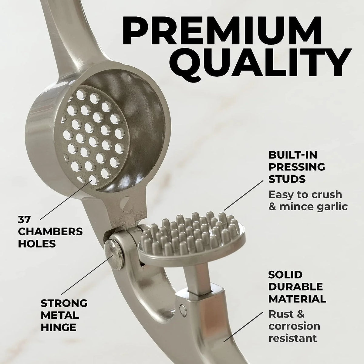 Garlic Press Peel-Free One-Handed Dishwasher-Safe