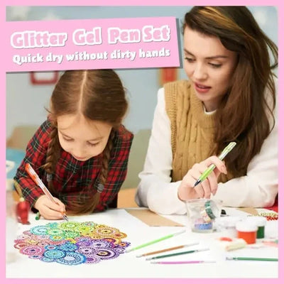 Gel Pen Set Glitter Fine Tip & Smear-Proof