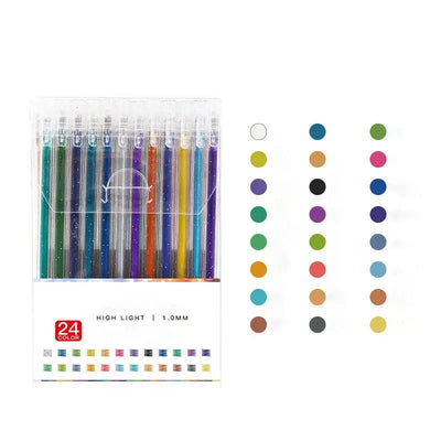 Gel Pen Set Glitter Fine Tip & Smear-Proof