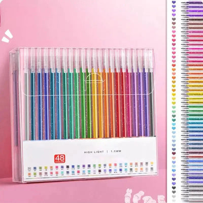 Gel Pen Set Glitter Fine Tip & Smear-Proof
