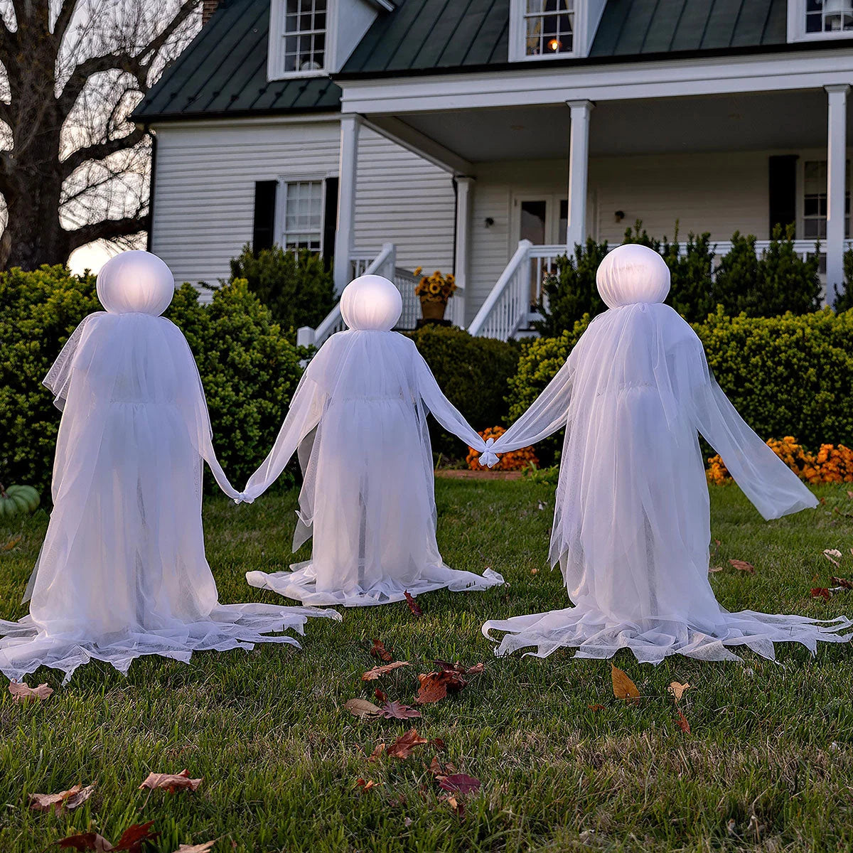 Ghost Garden Stakes Glow & Flicker Set of 3