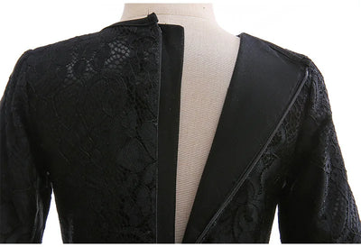 Girls Cosplay Dress Mid-Calf Lace Ruffle Breathable Polyester