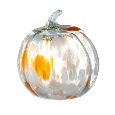 Glass Pumpkin Handcrafted Recycled Glass Textured Finish