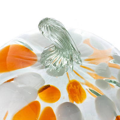 Glass Pumpkin Handcrafted Recycled Glass Textured Finish