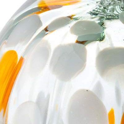 Glass Pumpkin Handcrafted Recycled Glass Textured Finish