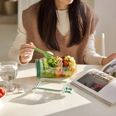 Glass Salad Container Airtight Screw Cap & Side Opening