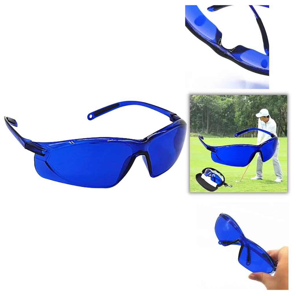 Golf Ball Finder Glasses Blue Contrast Lenses Lightweight Frame