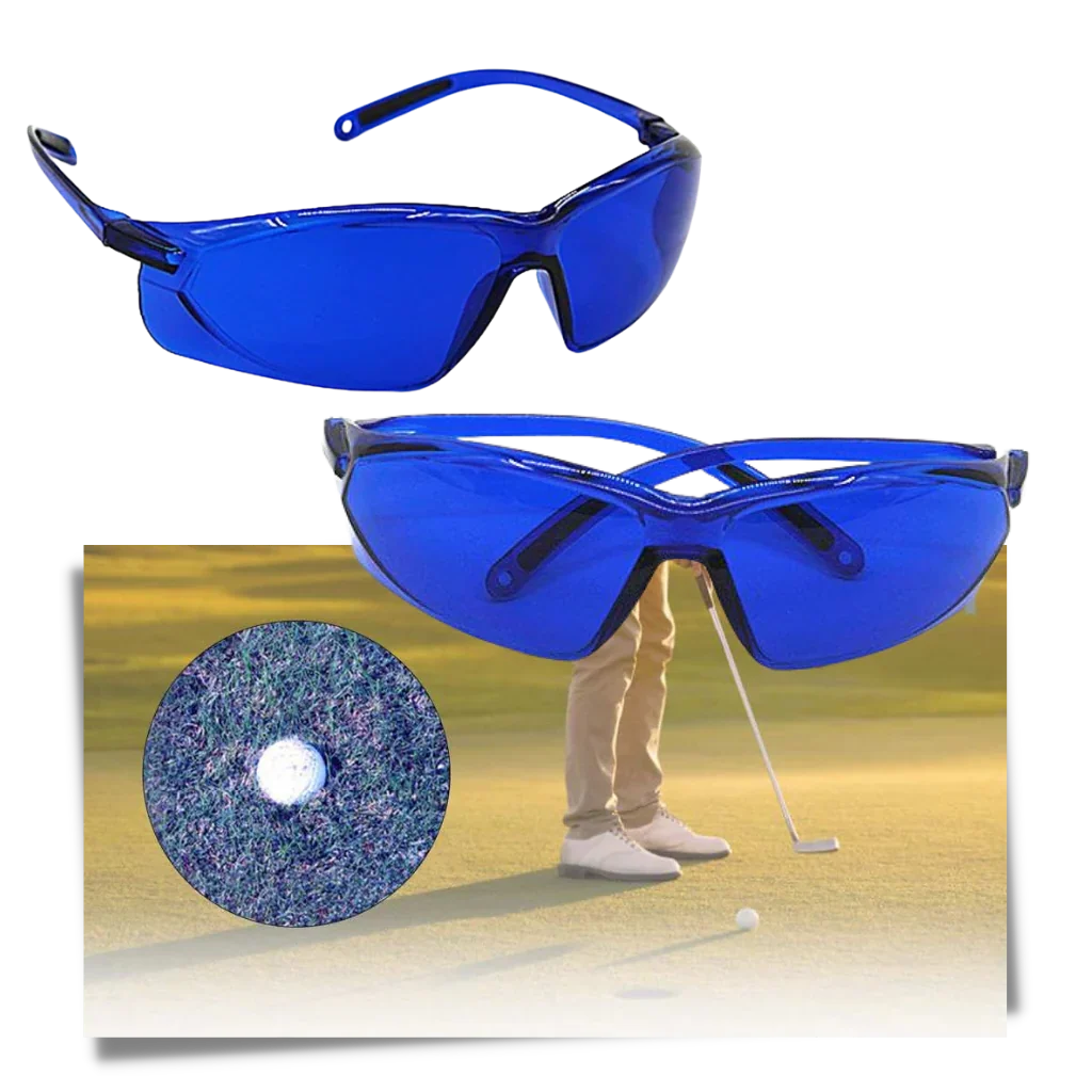 Golf Ball Finder Glasses Blue Contrast Lenses Lightweight Frame