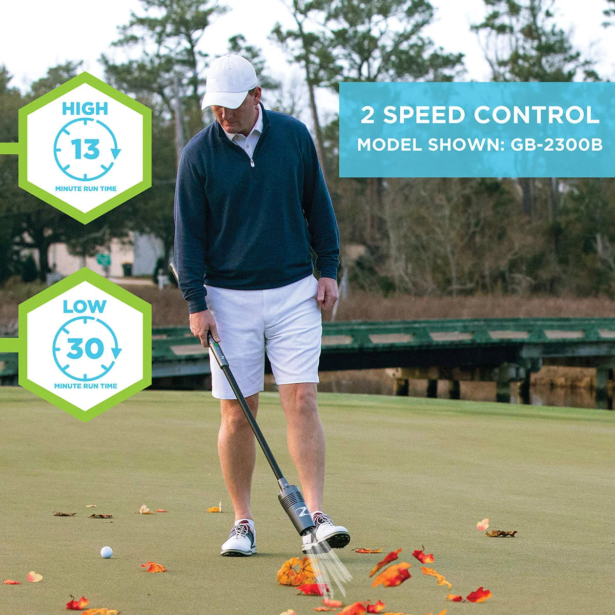 Golf Blower Cordless 80 MPH Airflow 30-Minute Runtime