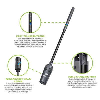 Golf Blower Cordless 80 MPH Airflow 30-Minute Runtime