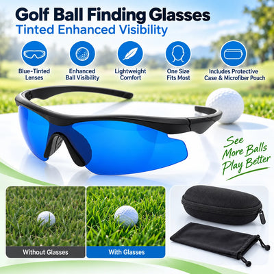 Golf Glasses Blue-Tinted Ball-Finding Lenses Lightweight Fit