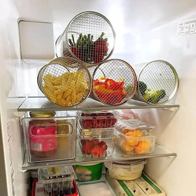 Grill Basket Stainless Steel Rolling Mechanism Secures Small Items