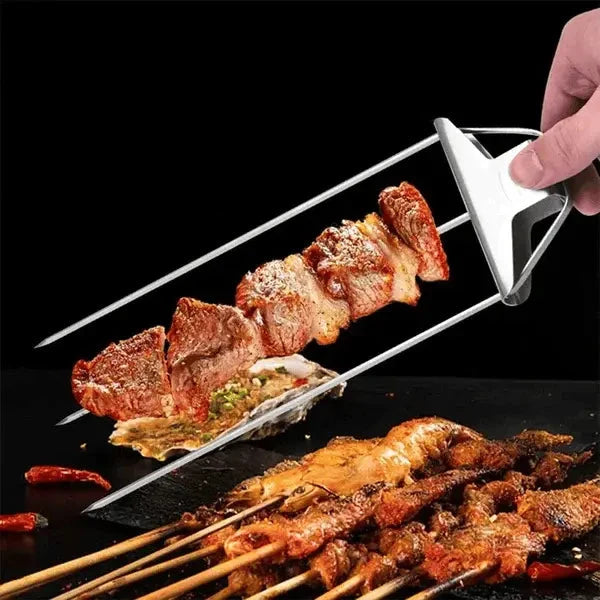 Grill Skewers Double-Prong Sliding Scraper Set of 3