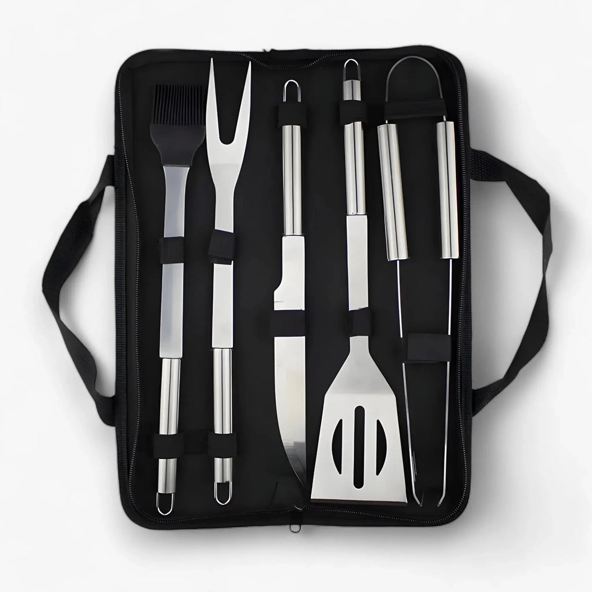 Grill Tool Set Stainless Steel Carrying Case Heat-Resistant Handles