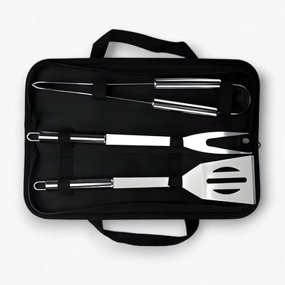 Grill Tool Set Stainless Steel Carrying Case Heat-Resistant Handles