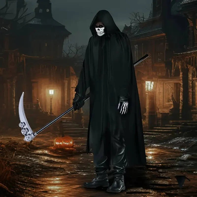 Grim Reaper Costume Glowing Hood & Glow-In-The-Dark Gloves