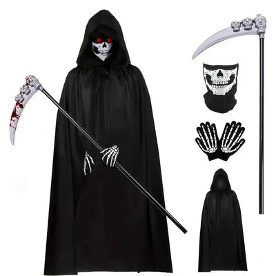 Grim Reaper Costume Glowing Hood & Glow-In-The-Dark Gloves