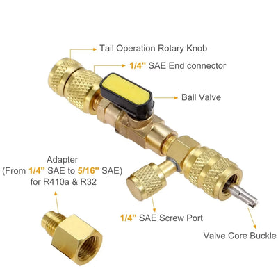 HVAC Valve Core Tool Dual Size Ports
