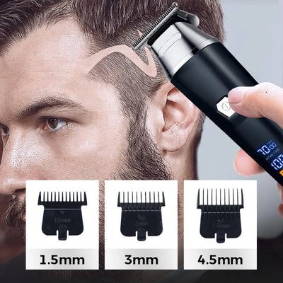 Hair & Beard Clipper Cordless LED Display USB Rechargeable