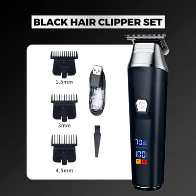 Hair Clipper Cordless & USB Rechargeable LCD Battery Indicator