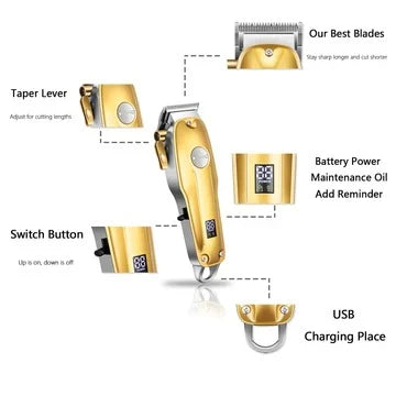 Hair Clipper Set Cordless Ceramic Blades Foil Shaver