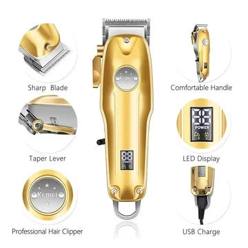 Hair Clipper Set Cordless Ceramic Blades Foil Shaver