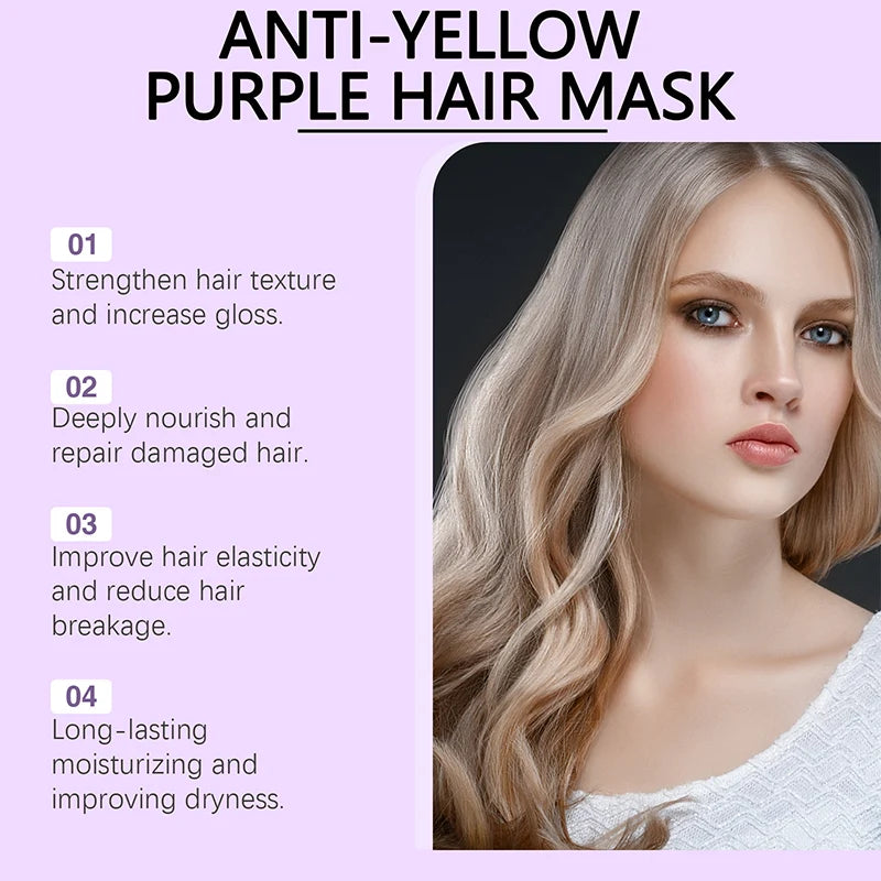 Hair Mask Violet Pigment Neutralizer For Blonde & Gray