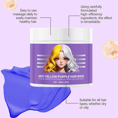 Hair Mask Violet Pigment Neutralizer For Blonde & Gray