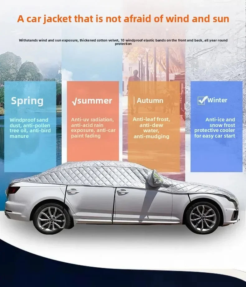 Half-Garage Car Cover Water-Repellent UV-Resistant