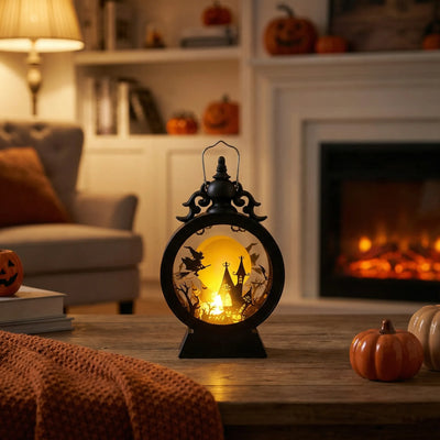 Halloween Lantern Warm LED Battery-Powered Hanging & Freestanding