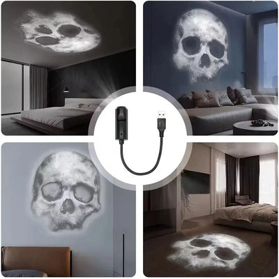Halloween Projector Light USB-Powered 360-Degree Rotation Interchangeable Motifs