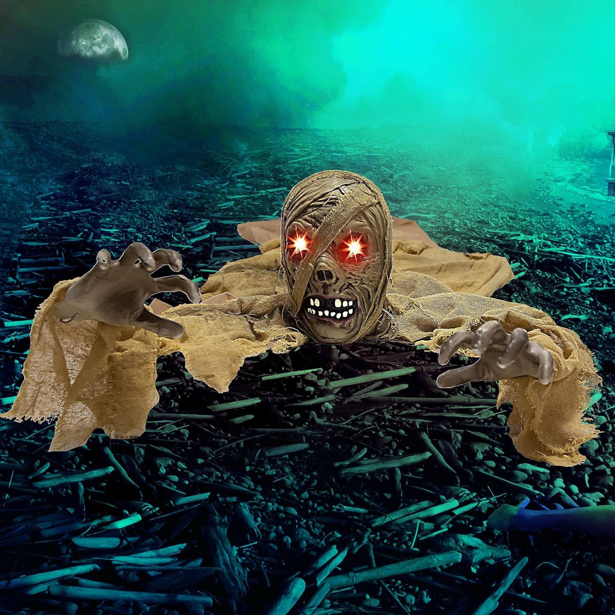 Halloween Prop Motion-Activated Glowing Eyes & Moaning Sounds