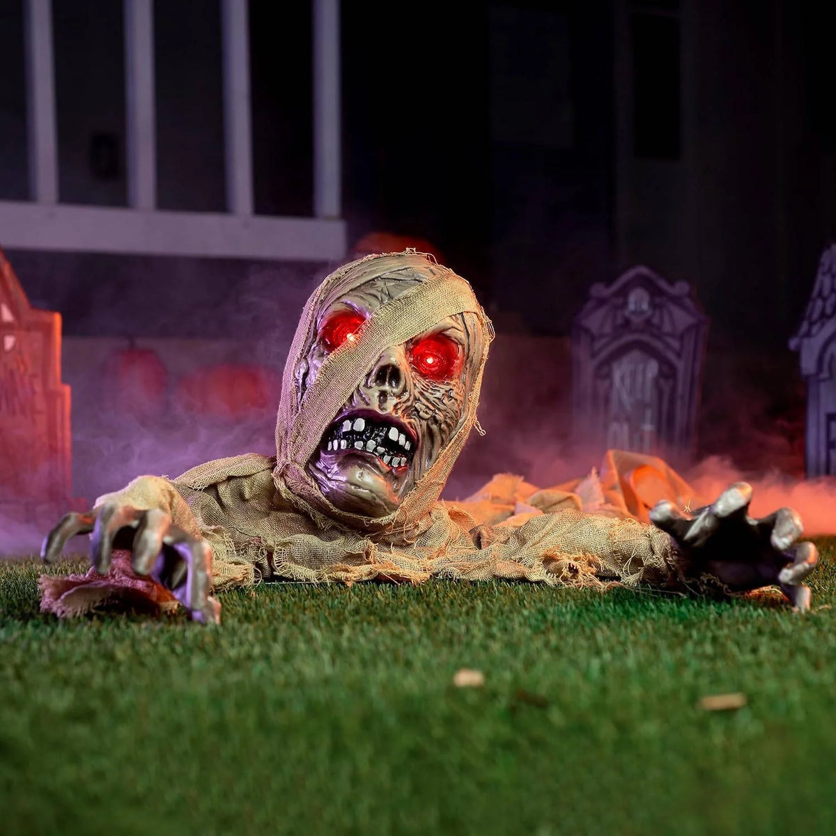 Halloween Prop Motion-Activated Glowing Eyes & Moaning Sounds