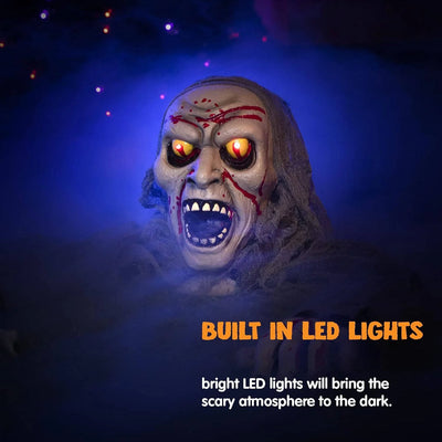 Halloween Prop Motion-Activated Glowing Eyes & Moaning Sounds