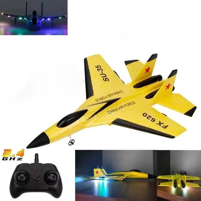 Hand-Launch Airplane Gyro Stabilized EPP Foam & LED Lights