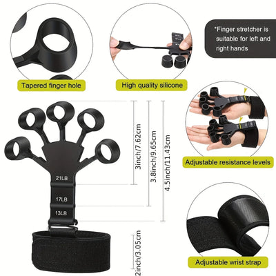Hand Trainer Set 5-In-1 Adjustable 11 To 132 Lbs