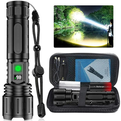 Handheld Flashlight High-Output LED Adjustable Focus Rechargeable