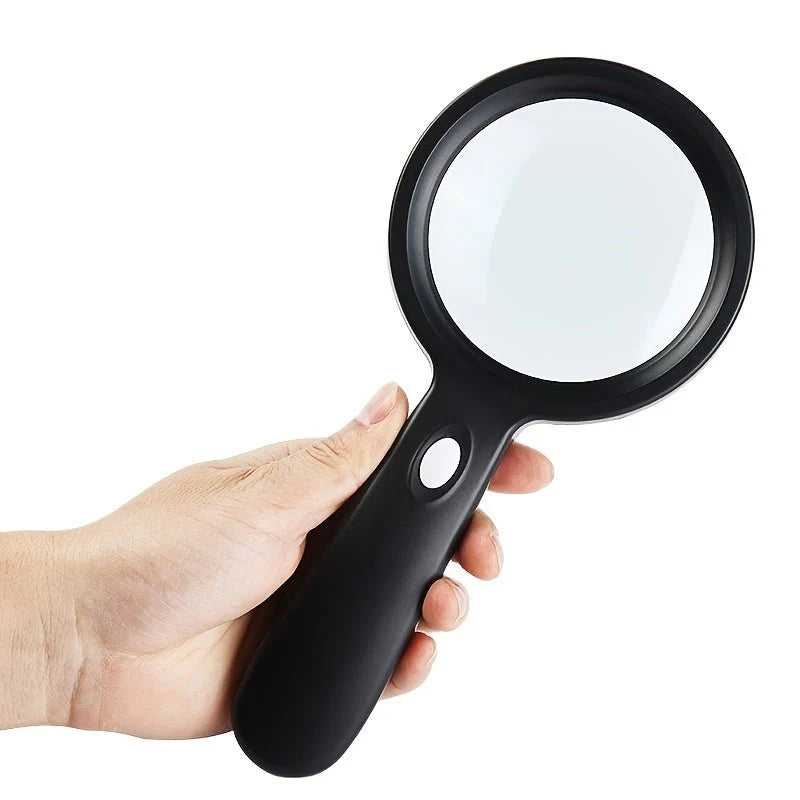 Handheld Magnifier 10X Magnification LED Light Ergonomic Handle