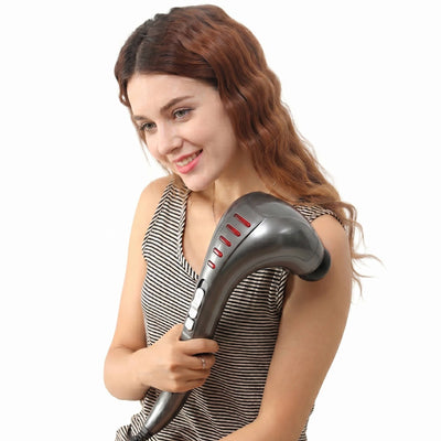 Handheld Massager Dual Percussion Three Interchangeable Nodes Corded