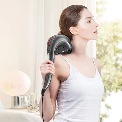 Handheld Massager Dual Percussion Three Interchangeable Nodes Corded