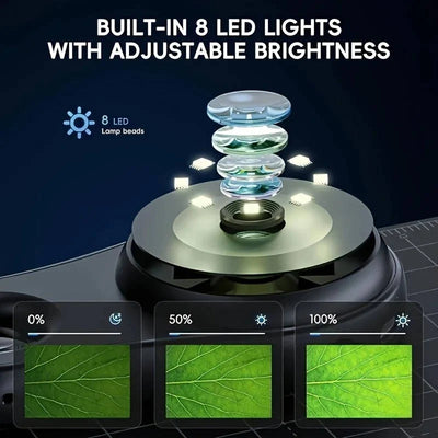 Handheld Microscope 500X Autofocus & Adjustable LEDs