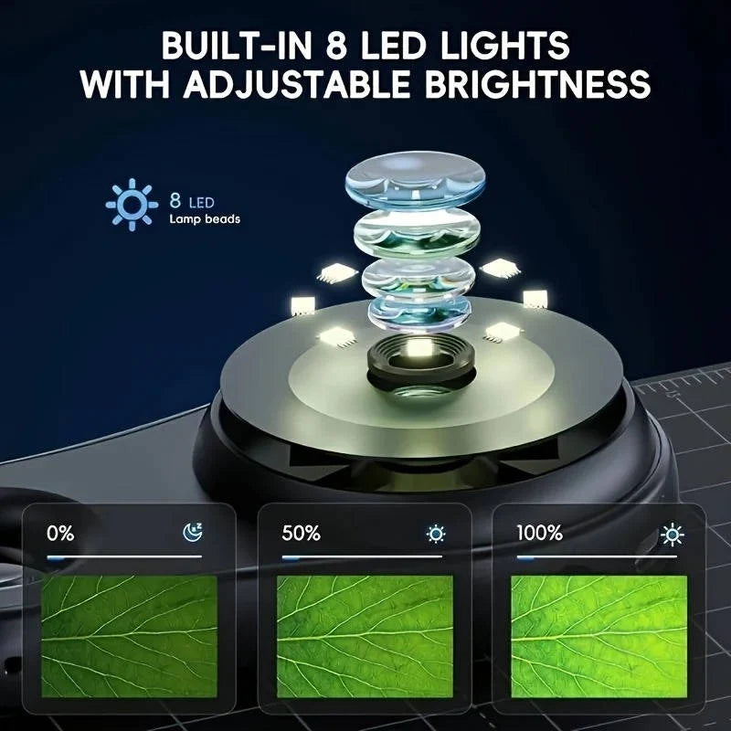 Handheld Microscope 500X Autofocus & Adjustable LEDs