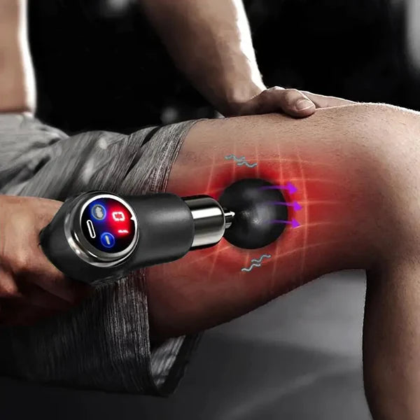 Handheld Percussion Massager 32 Speeds Rechargeable & 4 Heads