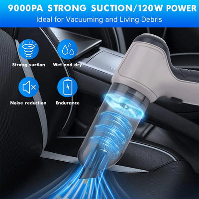 Handheld Vacuum Cordless Rechargeable Turbo Suction With Crevice Nozzle